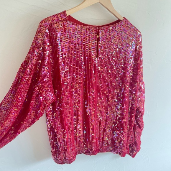 Red Vintage Sequin Blouse - Picture 4 of 10